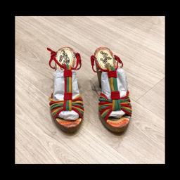 Leather Wedge Sandals Size 6 image 1