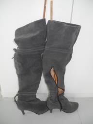 Long Grey Suede Boots image 2