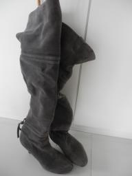 Long Grey Suede Boots image 3