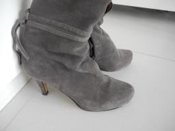 Long Grey Suede Boots image 4