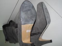 Long Grey Suede Boots image 7