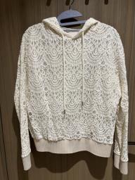 Beige embroidered hoody image 1