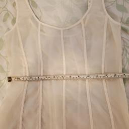 Beige silk organza top image 3