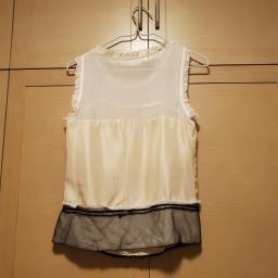 Biege color silk sequins sleeveless top image 2