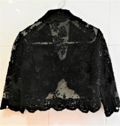 Black Sequin Lace 34 Sleeve Jacket image 2