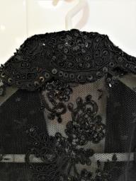 Black Sequin Lace 34 Sleeve Jacket image 3