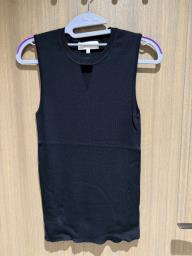 Black sleeveless knit top image 1