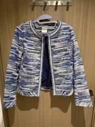 Blue  white striped pattern jacket image 2