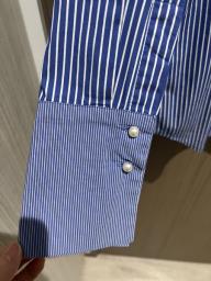 Blue  white striped shirt image 3