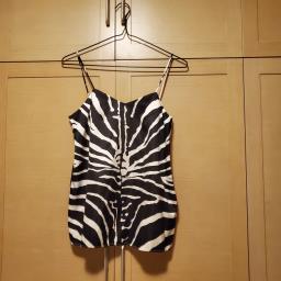 Carven black  white spaghetti strap top image 1