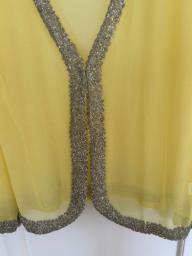 chiffon top with silver sequin trim image 1