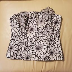 Coast black  white lace silk corset top image 1
