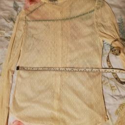 Cream color ruffle lace blouse image 4