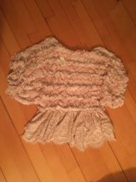 Dkny Peach Lace Top  Fur Vest image 5