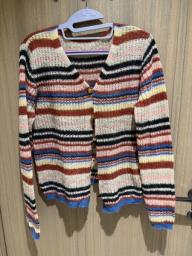 Horizontal striped cardigan image 1
