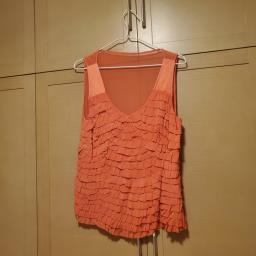 Karen Millen orange silk sheer back top image 1