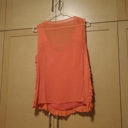 Karen Millen orange silk sheer back top image 2