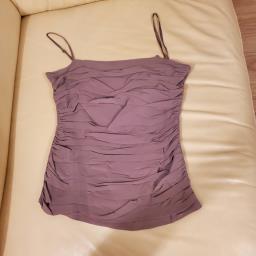 Khaki color silk cami crop top image 1