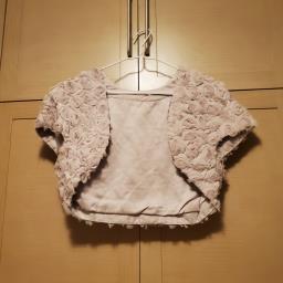 Short silk rose party jacket with image 1