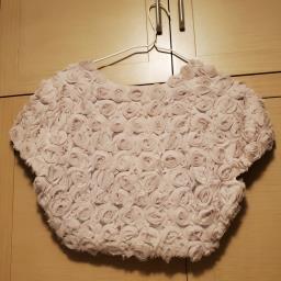 Short silk rose party jacket with image 2