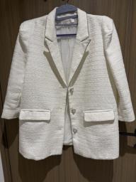 White blazer with silver stripe image 1