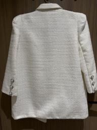 White blazer with silver stripe image 3