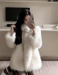 White color fur coat image 1