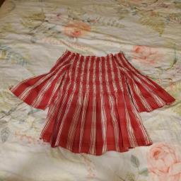 Zara red off shoulder plaid smock top image 2