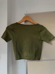 Zara Ribbed Green Crop Top image 3