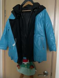 100 sheep leather duck down coat image 2