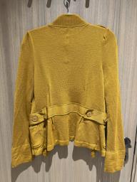 At mustard yellow tight knit jacket image 2