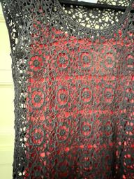 Joan  David 2-pc black crochet dress image 1