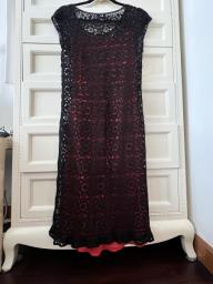 Joan  David 2-pc black crochet dress image 4
