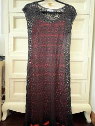 Joan  David 2-pc black crochet dress image 5
