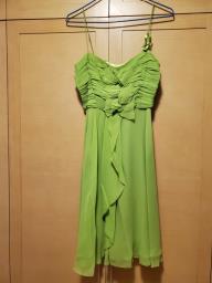Karen Millen lime green silk party dress image 1