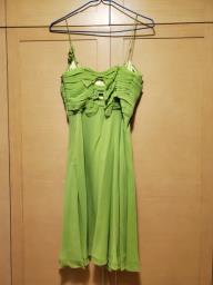 Karen Millen lime green silk party dress image 2