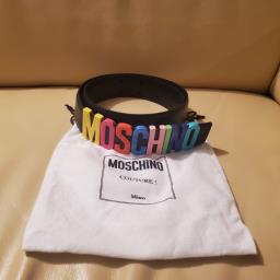 Moschino color logo plaque buckle belt image 4