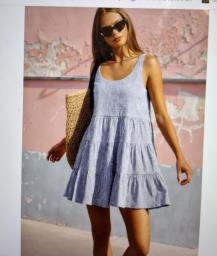 Mr Zimi Blue Tiered Mini Dress image 1