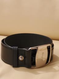 Salvatore Ferragamo black leather belt image 1