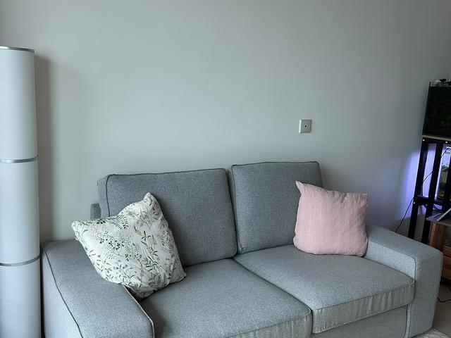 Grey 2-Seater Sofa without cushions