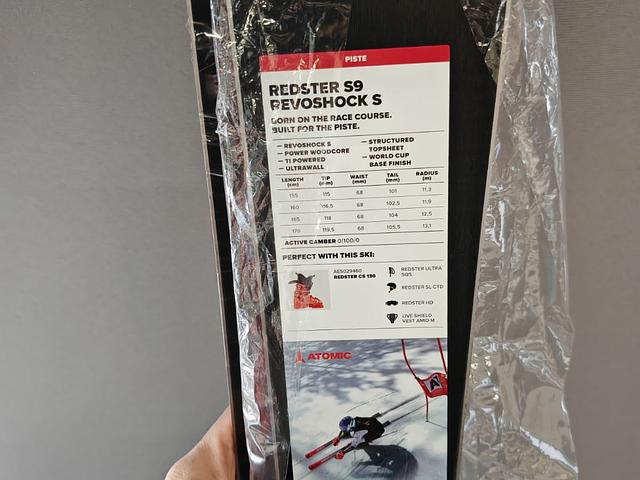 Atomic Redster S9 Revoshock S Skis with the Bindin