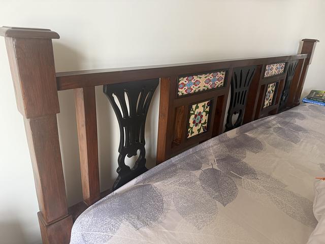 Antique Indian Teak Wood King Bed