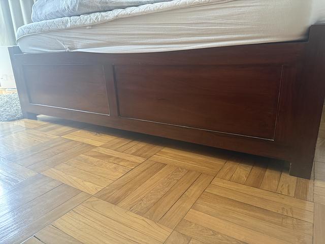 Antique Indian Teak Wood King Bed