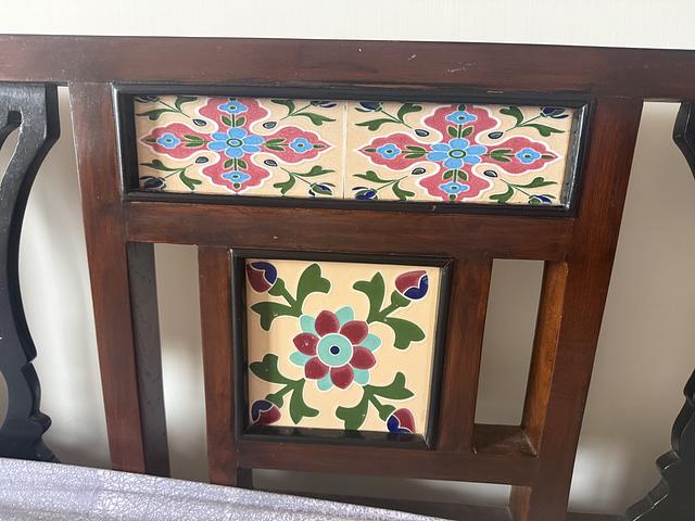 Antique Indian Teak Wood King Bed