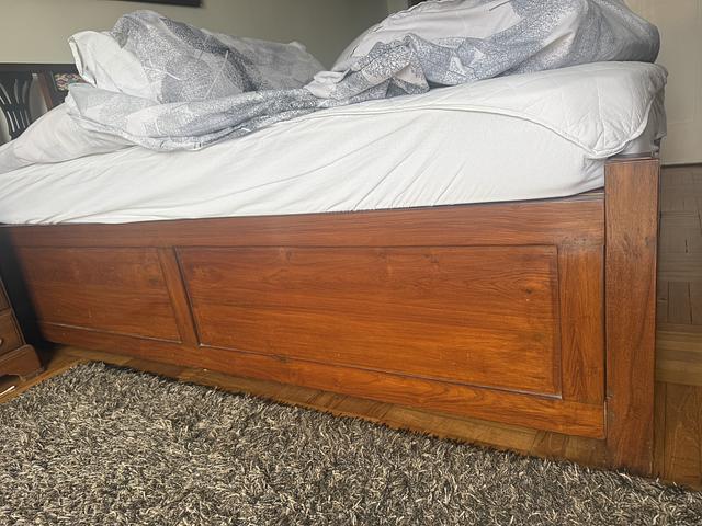 Antique Indian Teak Wood King Bed
