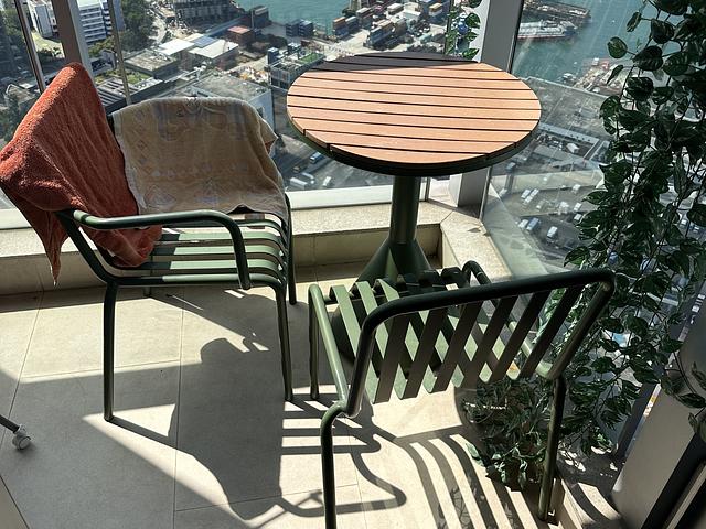 Green Metal Balcony Table and Chairs Set