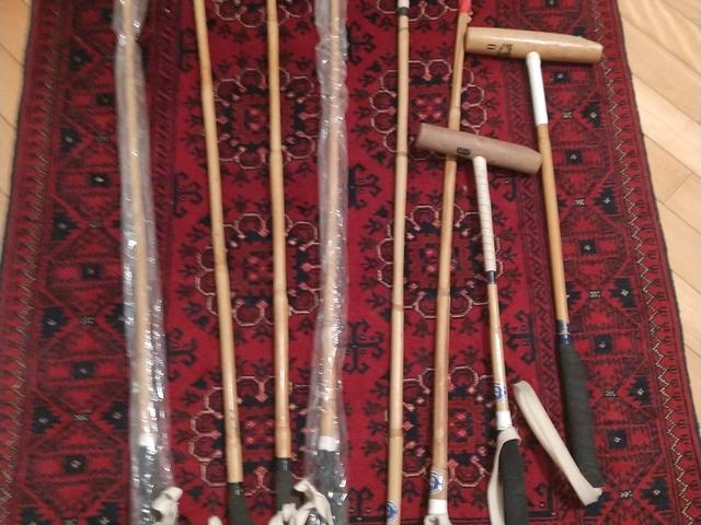 Polo sticks, bag
