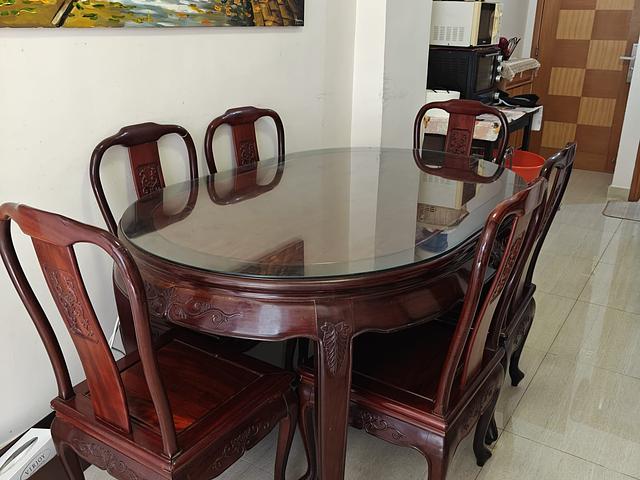 Rosewood Dining Table with 6 Chairs