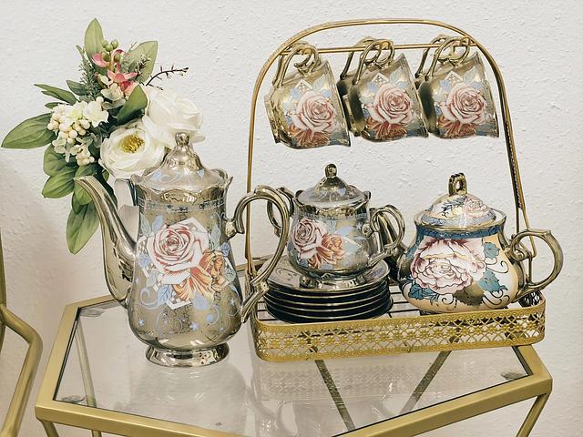 Vintage-style European ceramic tea set