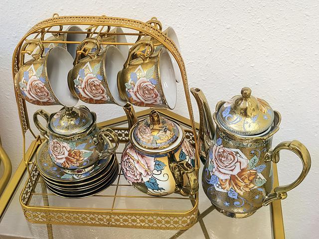Vintage-style European ceramic tea set